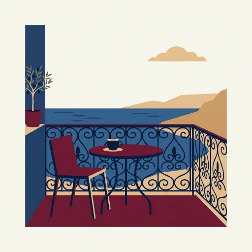 Private sea-view balcony illustration for Private Balcony at Aheloy Coast Retreat