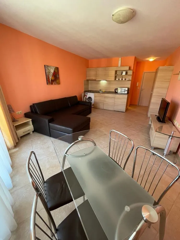 Living room and kitchenette inside the studio apartment