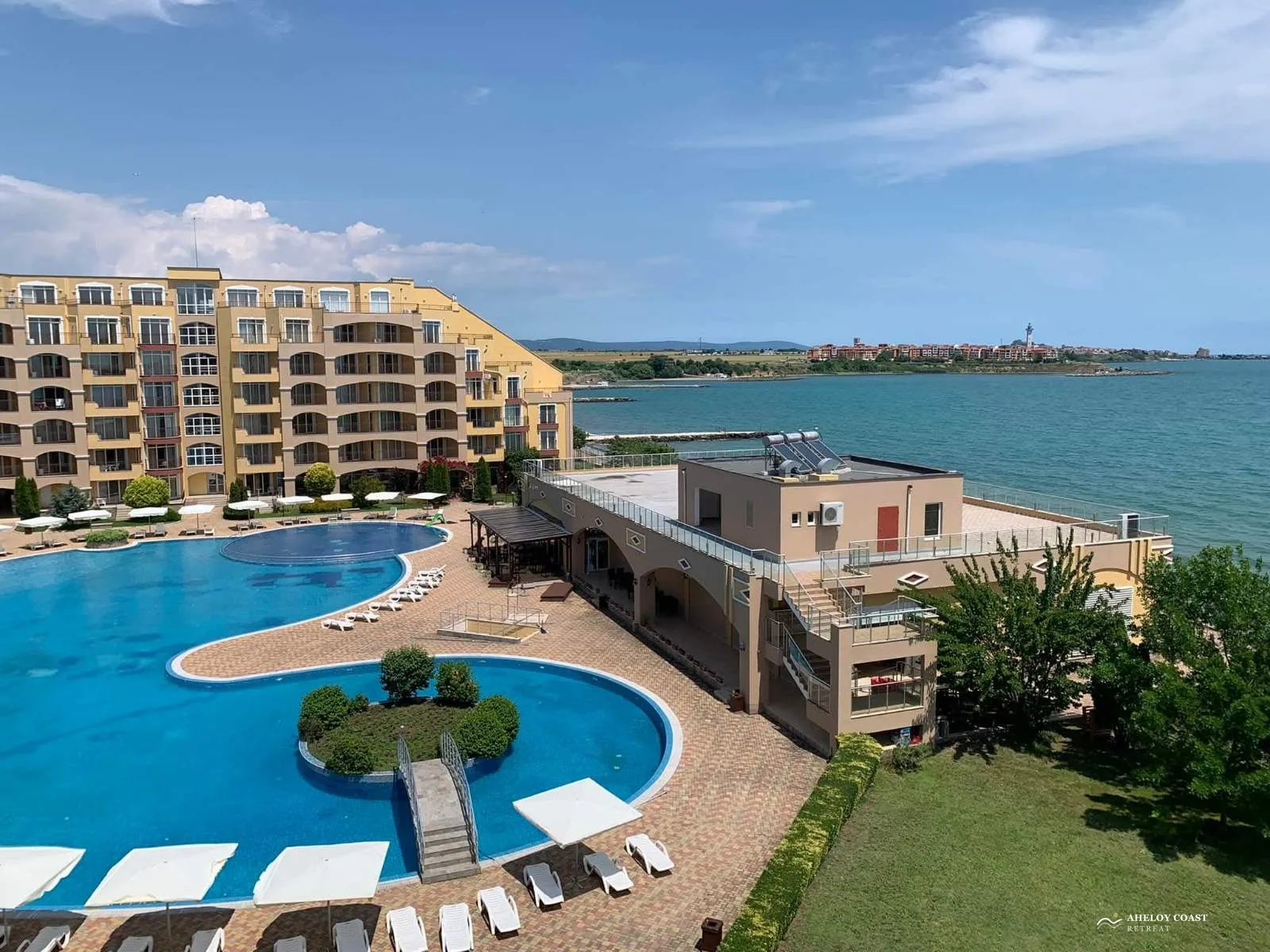 Midia Family Resort pools and Black Sea view from upper floor