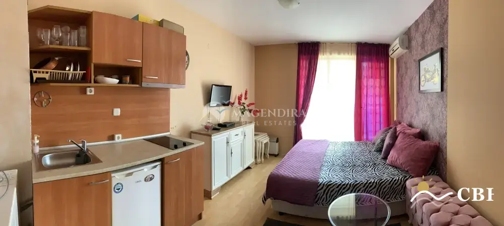 Apartment, 1-room, 33 m², in Sunny Beach. Photo 6 of 9. Sunny Beach, Black Sea, Bulgaria. Cheap Beach Holiday.
